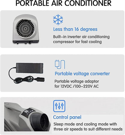 GENERIC Climatiseur Mobile Portable, Refroidisseur D'air Extérieur Pour Camping-car Avec 3 Vitesses De Vent, Faible Consommation D'énergie Pour Tente Et Camion