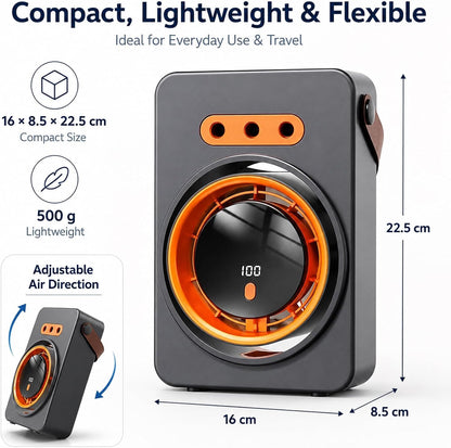  Ventilateur Brumisateur Climatiseur Portable, Climatiseur Mobile Sans Evacuation Avec 5 Vitesses Et Minuterie, Climatiseur Mobile Silencieux Avec 3 Trous Pour Maison,Voiture,Camping (Noir)