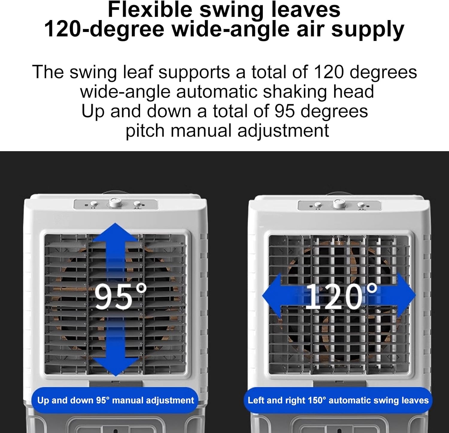 Climatiseur Portable 3 En 1 : Rafraîchisseur D'air Par évaporation, Ventilateur à 3 Vitesses, Réservoir D'eau De 55 L, Idéal Pour Les Chambres, Bureaux, Résidences étudiantes Et L'extérieur.
