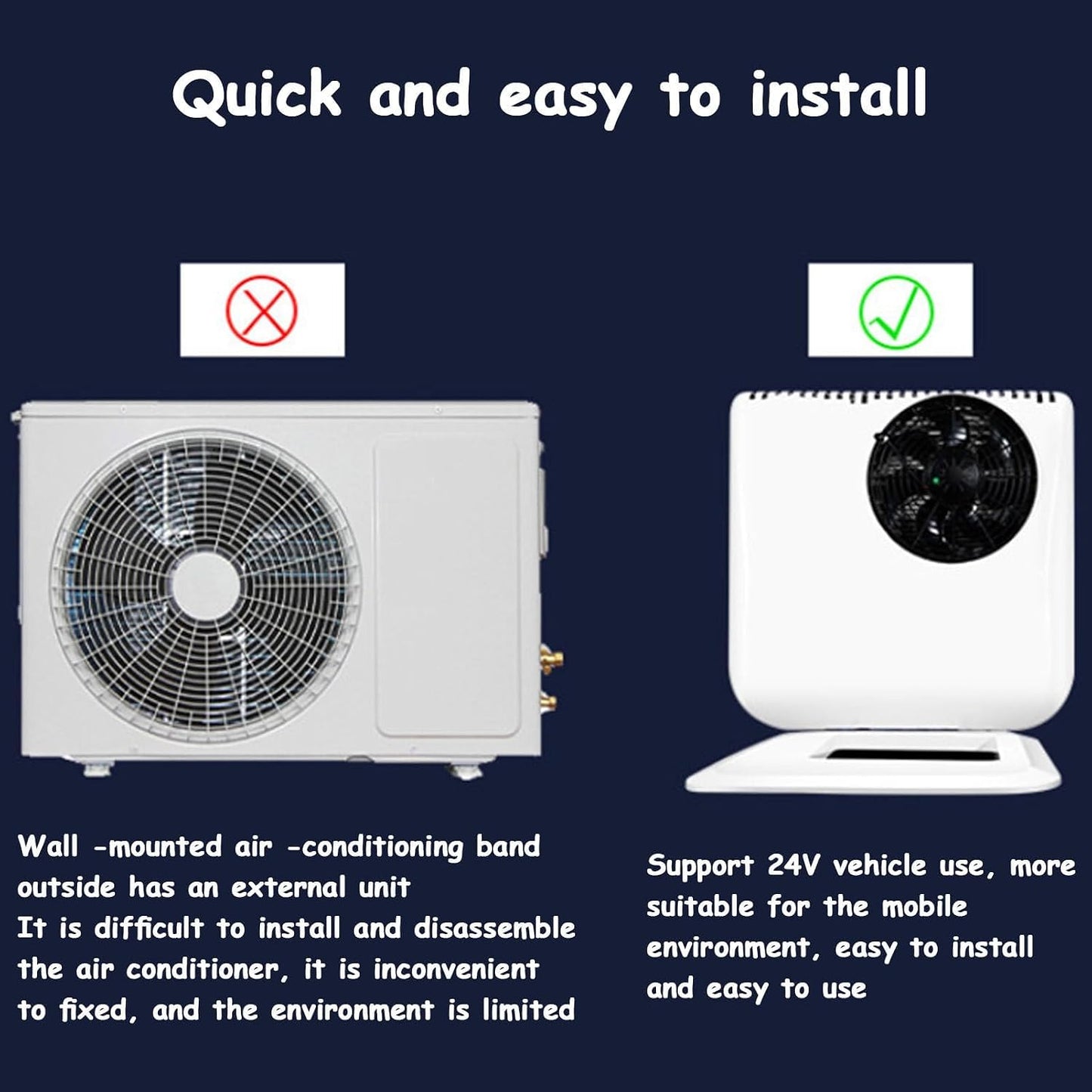 GENERIC Climatiseur De Toit Pour Camping-car, Bus, Camionnette, Camion | Basse Tension Et économe En énergie 12 V