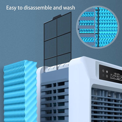  Refroidisseur D'air Par Évaporation Avec 3 Vitesses Et Minuterie De 9 Heures, Climatiseur Portable Pour Chambre, Bureau, Terrasse, Garage