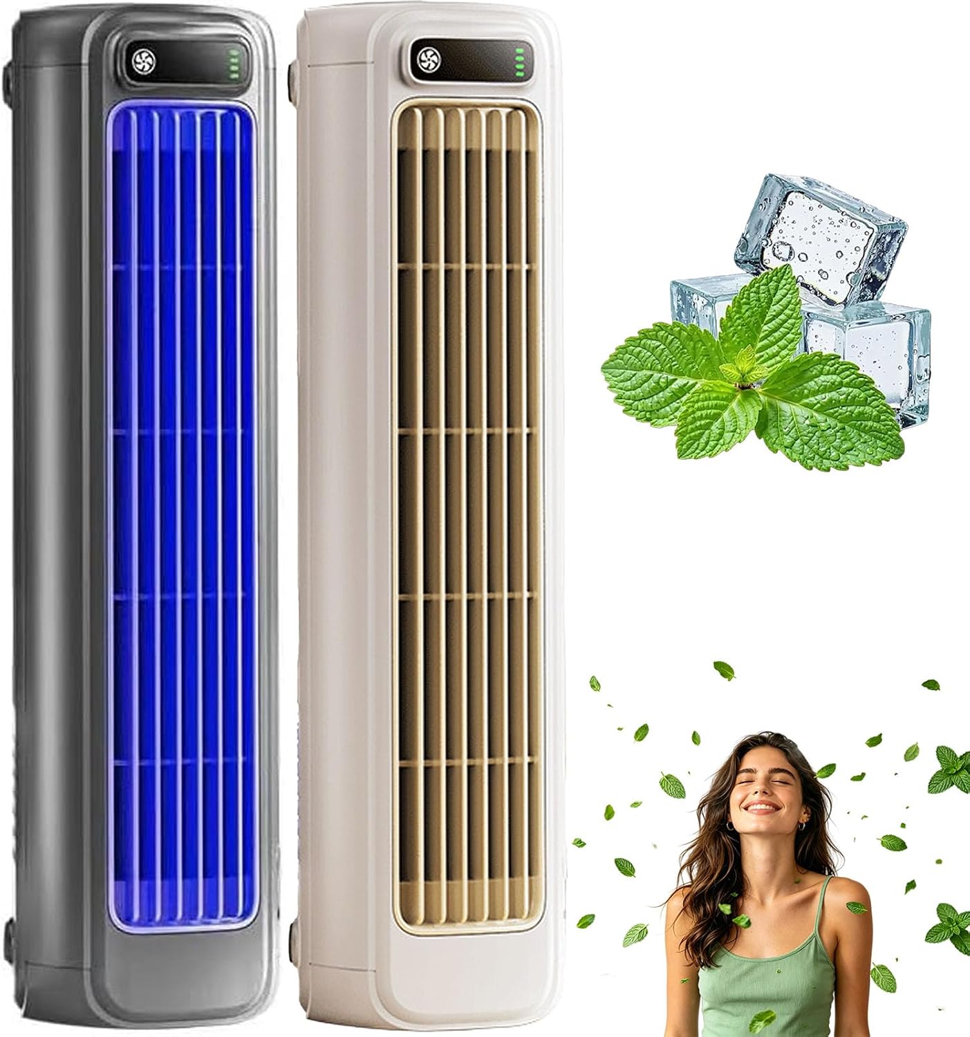  Coldeeze Cooling Ace - Rafraichisseur D’Air Portable, 150 Btus, 3 Vitesses, Silencieux, Longue Autonomie, IdéAl Pour Une Utilisation Dans Une Chambre Ou Un Bureau (Bleu)