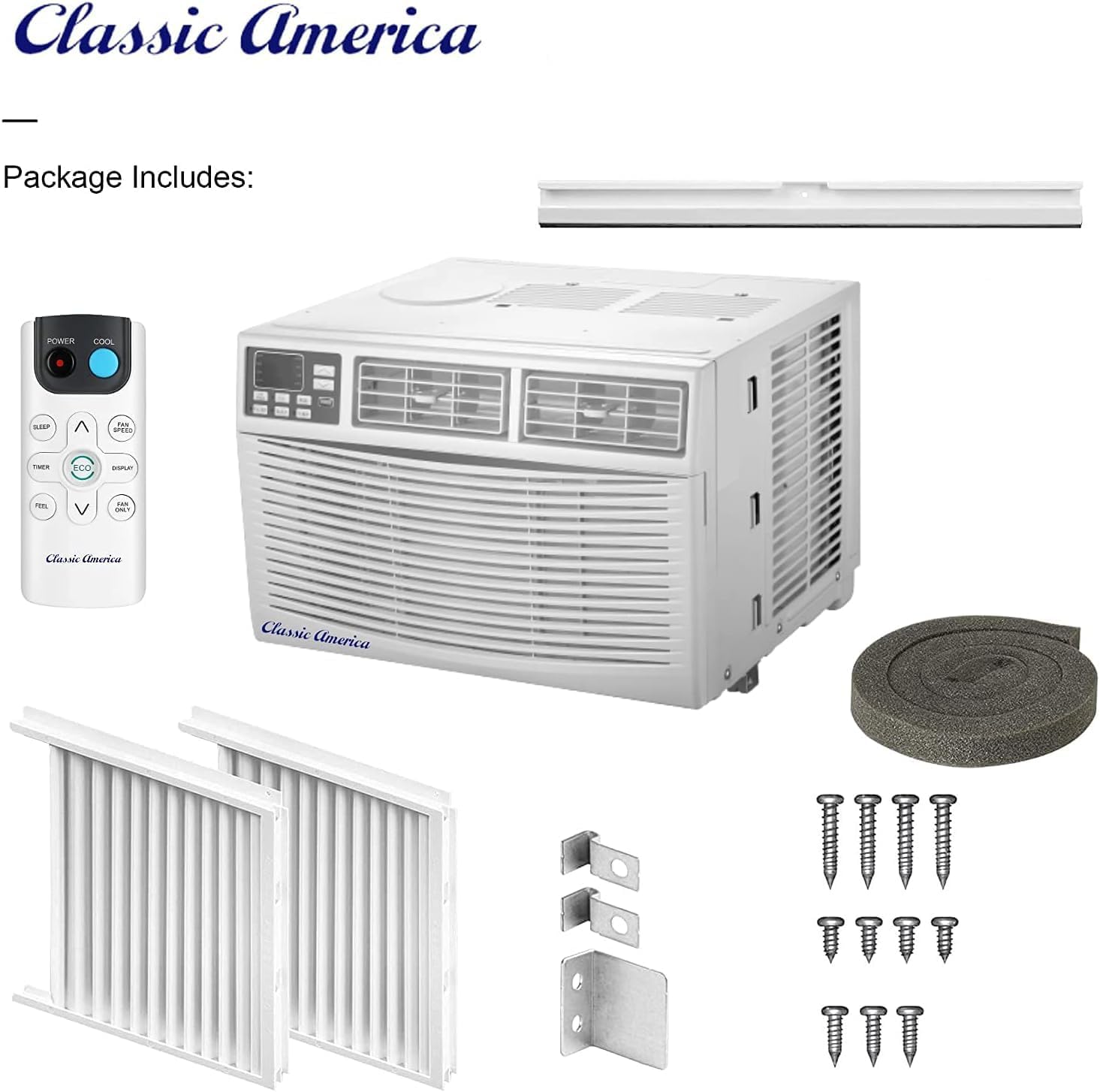  Classic America Climatiseurs Compatibles WiFi, Alexa Ready, économie D'énergie, Montés Sur Fenêtre (8000 BTU 12 CEER 120 VAC), Certification Energy Star, Blanc