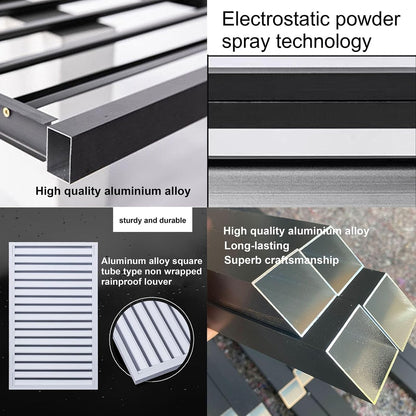GENERIC Housse De Protection En Aluminium Pour Climatiseur, Unité Extérieure, Condensateur Avec Motif Clôture, Résistante Aux Intempéries, Convient Pour Une Utilisation En Intérieur Et En Extérieur
