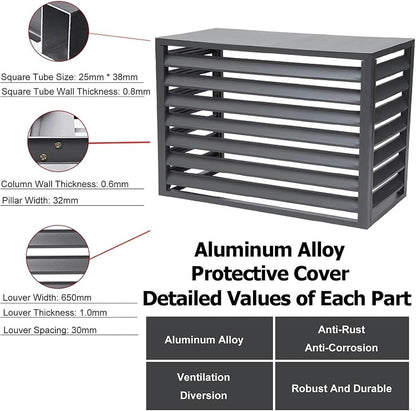  Housse De Protection Extérieure En Aluminium Pour Climatiseur Et Pompe à Chaleur, Résistante Aux Intempéries, Marron, Pour Poubelles Ou Unités De Climatisation, écran De
