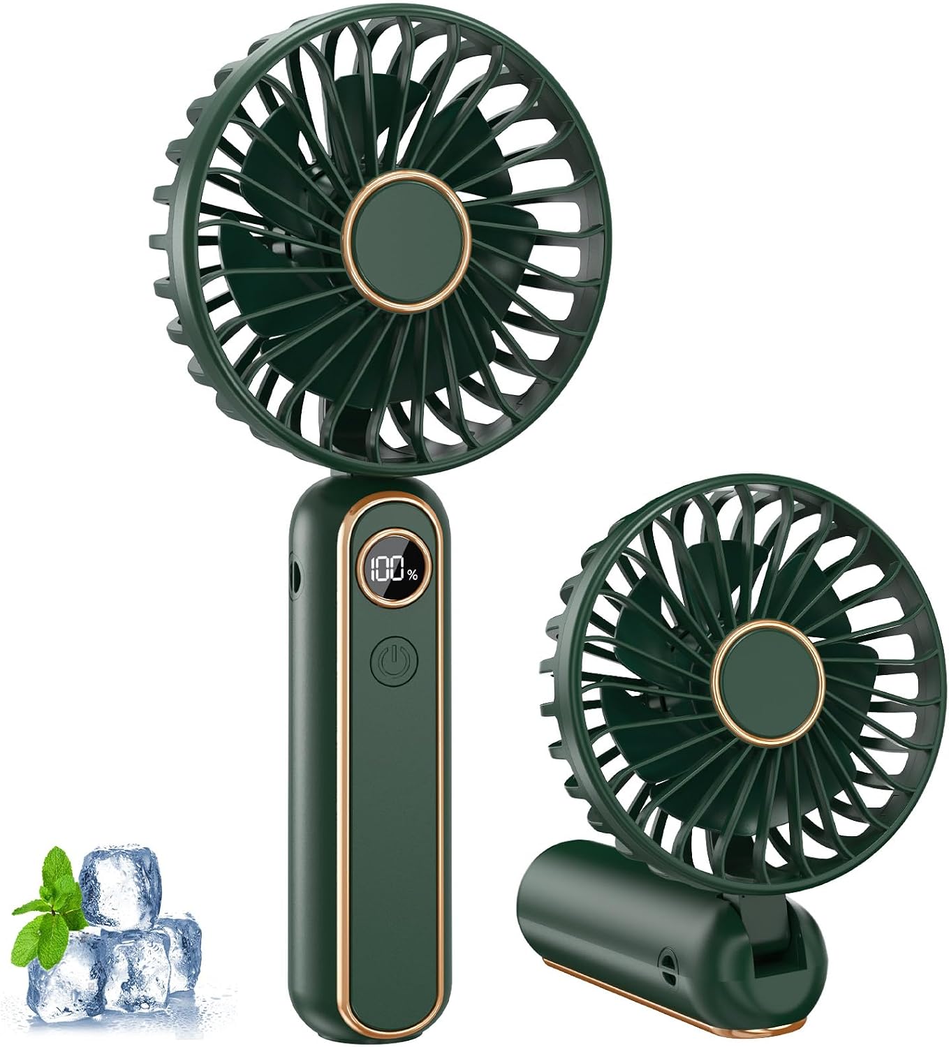  Mini Ventilateur Portable, 6 Vitesses Ventilateur Portable A Main USB Rechargeable, Affichage LCD, Silencieux, Petit Ventilateur De Poche Pliable Pour Voyage, Bureau, Maison, Extérieur