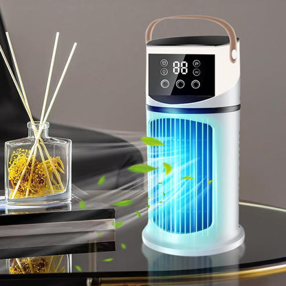 Genérico Climatiseur Portable – Ventilateur De Bureau, Refroidisseur D'air Nébulisé Avec Lumière LED | Dispositif De Climatisation Personnel à 9 Vitesses Pour Utilisation Sur Table De Maison, Chambre à Coucher