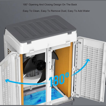  Climatiseur Portable Swamp Cooler, Refroidisseur Par évaporation Avec 4 Blocs De Glace, Oscillation à 90°, Pour Garage, Cour Et Usage Commercial