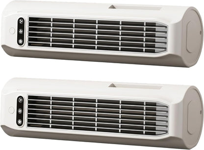  Lot De 2 Climatiseurs Sans Fil, Petit Ventilateur Tour Rechargeable Par USB à 3 Vitesses, Ventilateur De Refroidissement Sur Pied, Mural Et Couché Avec Support Téléphone Pour La Maison Et Le Burea