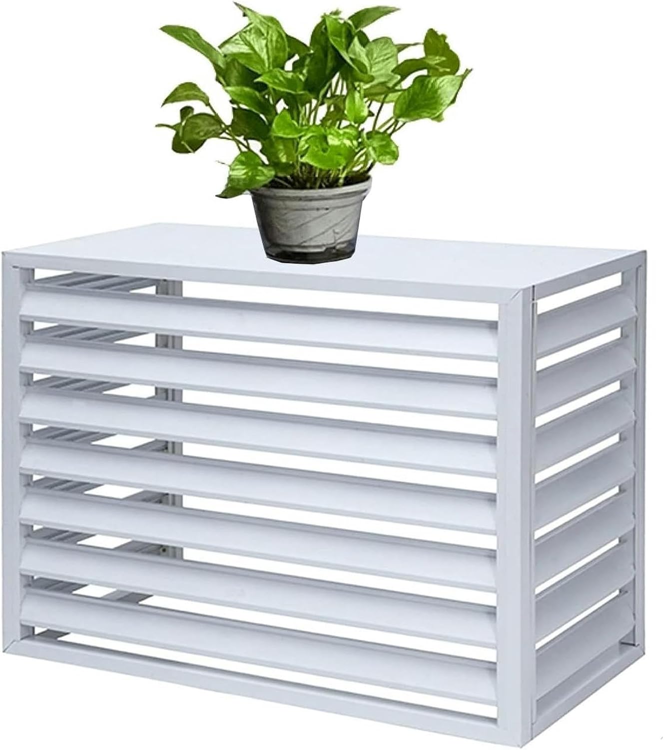  Housse De Protection Extérieure En Aluminium Pour Climatiseur Et Pompe à Chaleur, Résistante Aux Intempéries, Marron, Pour Poubelles Ou Unités De Climatisation, écran De