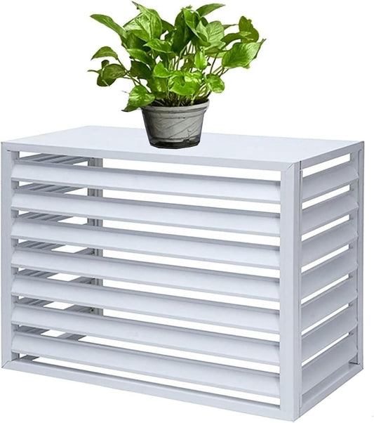  Housse De Protection Extérieure En Aluminium Pour Climatiseur Et Pompe à Chaleur, Résistante Aux Intempéries, Marron, Pour Poubelles Ou Unités De Climatisation, écran De