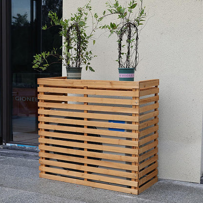GENERIC Housse De Climatiseur D'extérieur En Bois Massif Avec Persiennes Pour Climatisation Et Support De Fleurs Décoratif Pour Unités De Climatisation, Protection Contre Les Intempéries Pour Les Espaces
