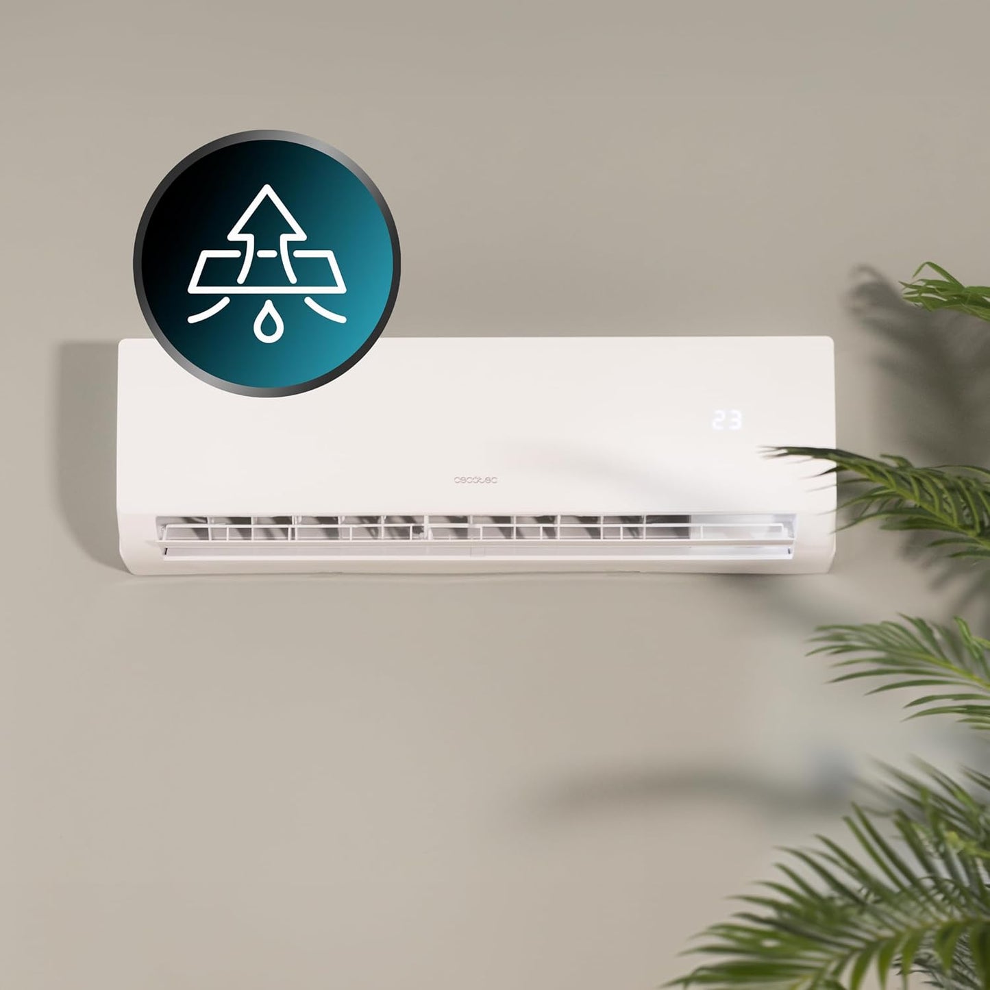  Cecotec Air Conditioning Split Airclima 9000 SmartFresh. 9000 BTU, Moteur DC, Pompe à Chaleur, Télécommande, écran LED, Système D'onduleur, 5 Modes, 8 Vitesses, Couverture De 16 M2