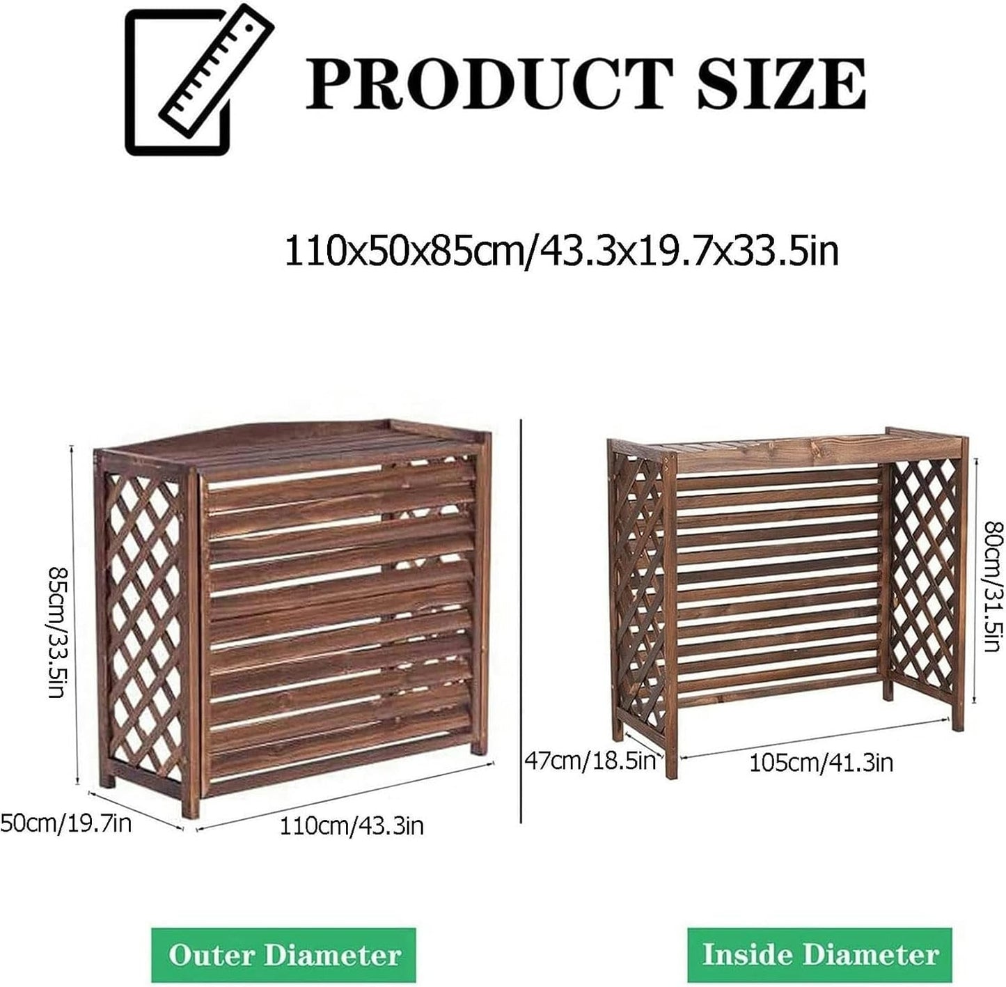  Housse Pour Climatiseur Extérieur – Séparateur D'espace à Persiennes En Bois Et Clôture élégant Support De Fleurs En Bois Massif Pour Jardin Et Terrasse