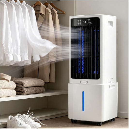 GENERIC Refroidisseur D'air Par évaporation Portable, Réservoir De 12 L, Refroidissement Rapide Par Rideau D'eau 588 CFM, Ventilateur à 3 Vitesses, Climatisation Sans Fenêtre, Télécommande Pivotante à 120°