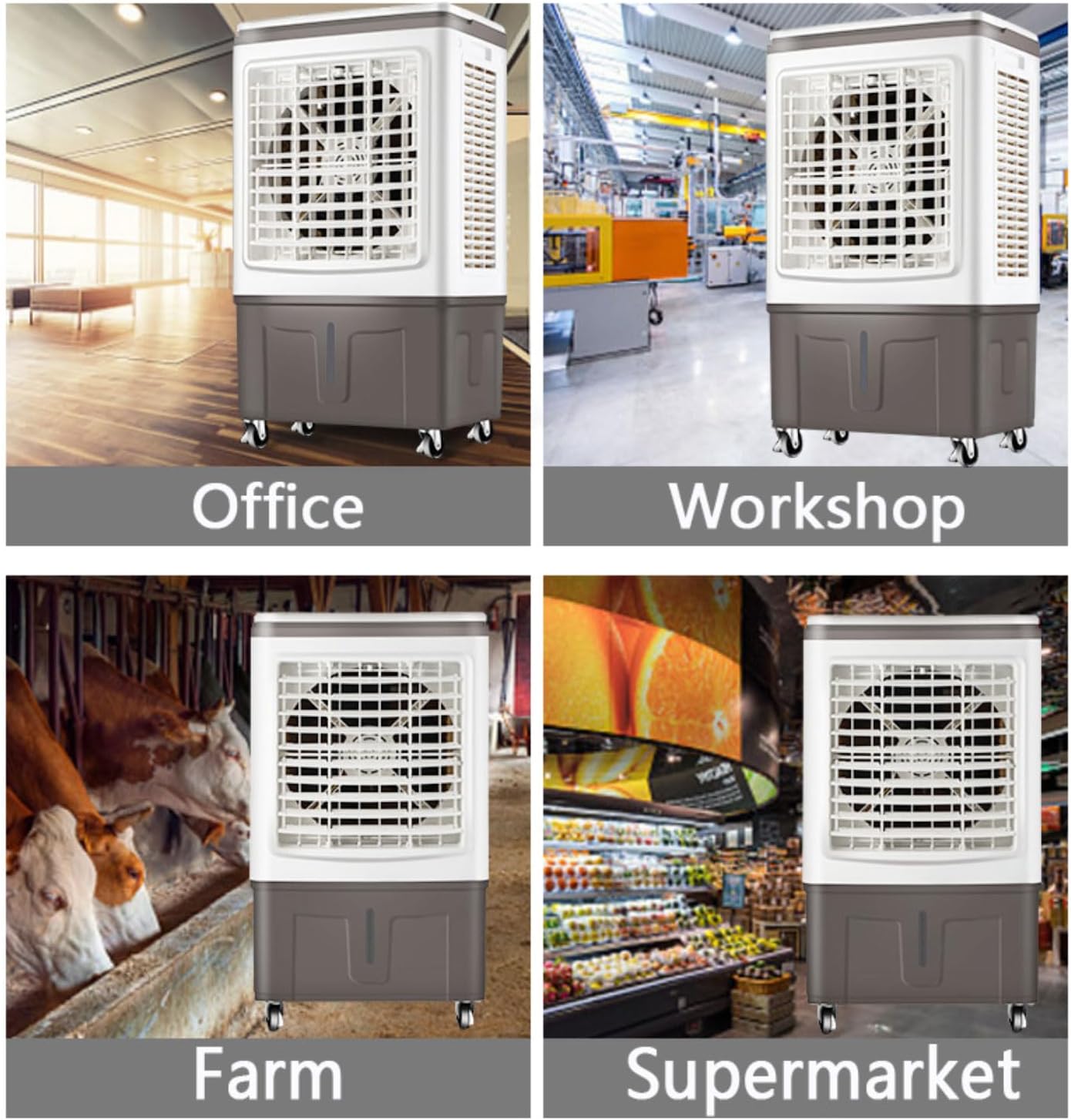 GENERIC Refroidisseur D'air évaporatif Portable 40L Avec Télécommande, 3 Vitesses Et Oscillation Automatique, Unité De Climatisation Mobile à économie D'énergie Pour La Chambre à Coucher De Bureau à Domicile,