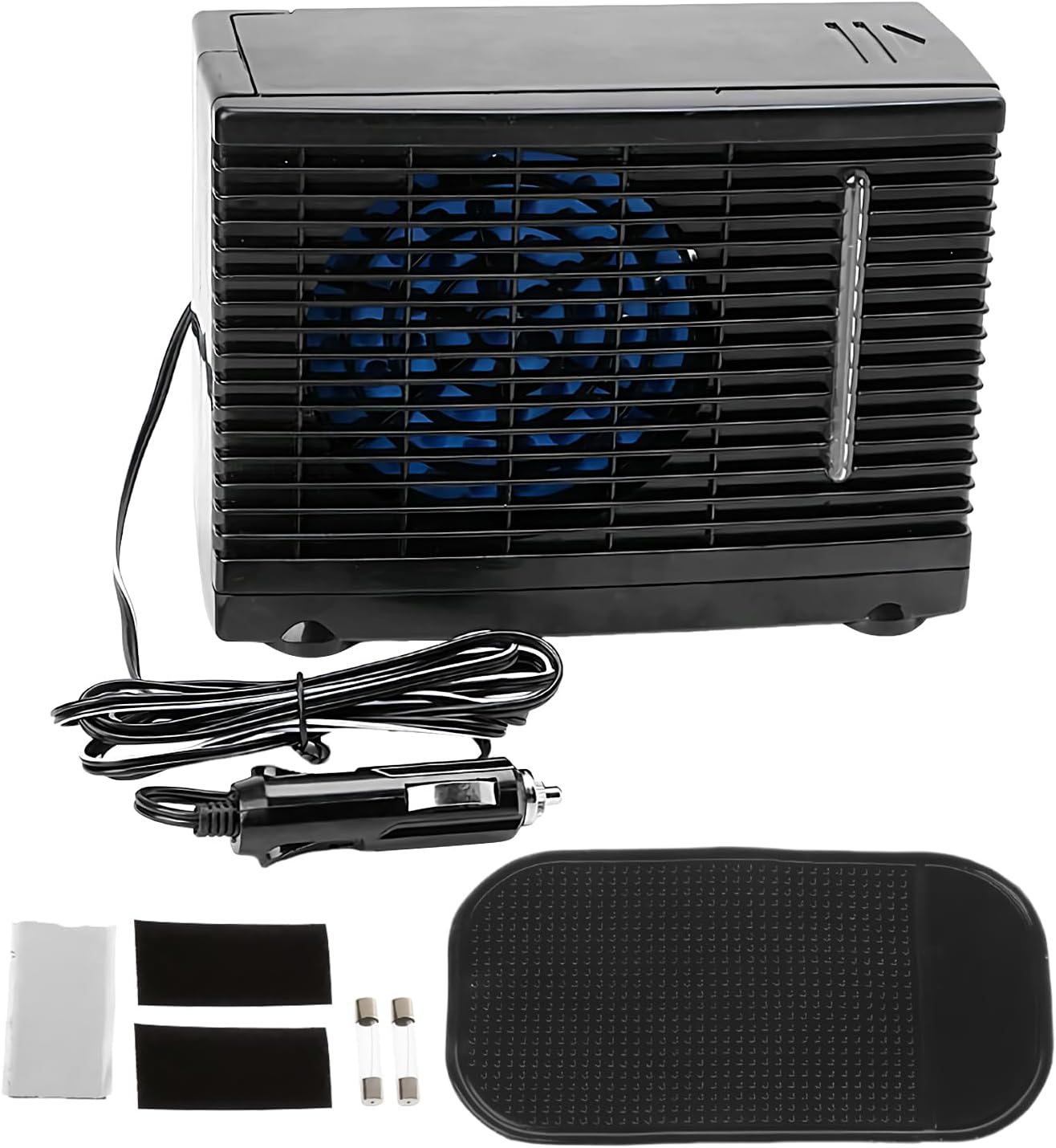  Climatiseur Ventilateur Portable Pour Voiture, Souffleur D'Air Portable Pour Voiture, Rafraîchisseur D'Air Évaporatif 12V Pour Camion Camping-Car Voyage Sous-Sol Chambre Garage