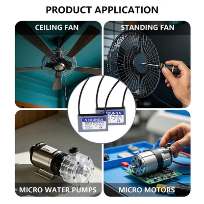  VEXUNGA CBB61 Condensateur 1,8uF 450V Condensateurs Ventilateur Moteur 1.8 UF 450V AC 50/60Hz Pour Climatisation (2Pièces)