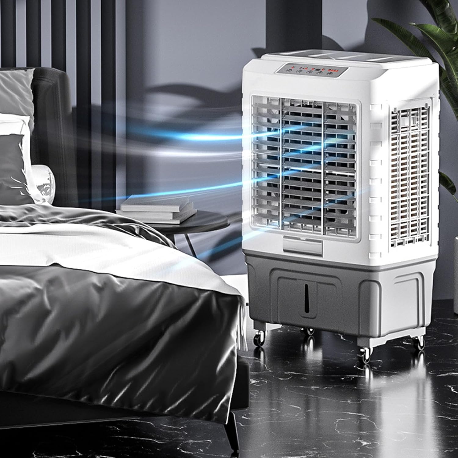  Grand Ventilateur à Air Conditioner, Climatiseur Avec 3 Vitesses De Ventilation, Climatiseur Sans Unité ExtéRieure Et éConome En éNergie, Climatiseur Pour Usage Domestique Ou Commercial