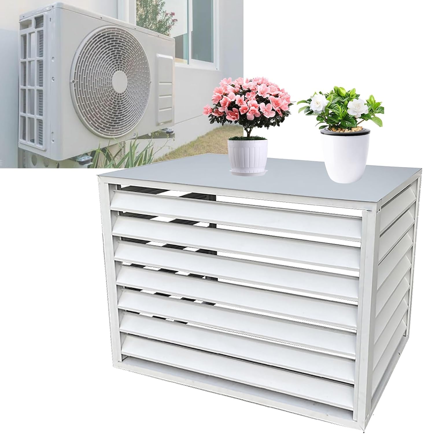GENERIC Housse De Protection Pour Climatiseur Extérieur – Protection Imperméable En Aluminium Pour Unité De Climatisation Idéale Pour Une Utilisation En Extérieur, Empêche L'accès Des Animaux Et Les Débris
