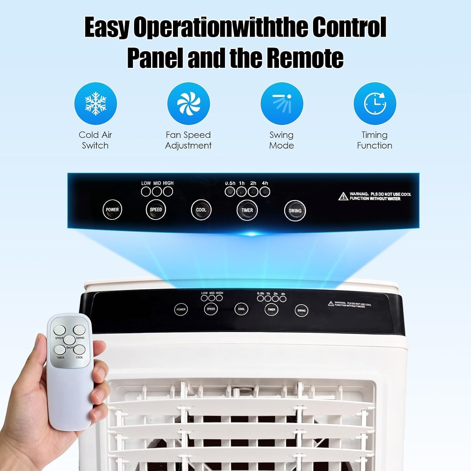  Climatiseur De Marais, Refroidisseur D'air Par évaporation De 4 000 CFM, Réservoir D'eau De 37 Litres, 3 Modes, 3 Vitesses, Télécommande, Minuterie De 7,5 H, Climatisation Portable Sans