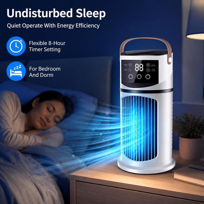  Climatiseurs Portatifs | 4 En 1 Climatiseur Portable | Ventilateur De Bureau Silencieux Rafraîchisseur D'Air | Rechargeable Par USB, Pour La Chambre, Le Bureau, La Maison