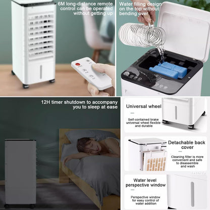  YVYKFZD Climatiseur Mobile, Rafraîchisseur D'air Par Évaporation Autonome, Refroidisseur D'air À Oscillation Automatique, Avec Télécommande, Minuterie De 12 Heures, Pour Le Bureau De La Chambre