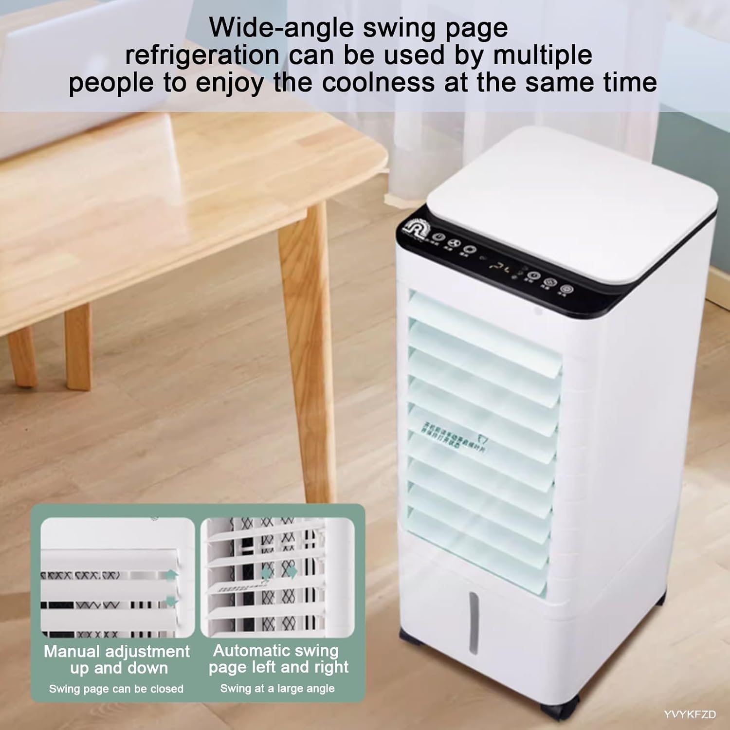  YVYKFZD Climatiseur Mobile, Rafraîchisseur D'air Par Évaporation Autonome, Refroidisseur D'air À Oscillation Automatique, Avec Télécommande, Minuterie De 12 Heures, Pour Le Bureau De La Chambre