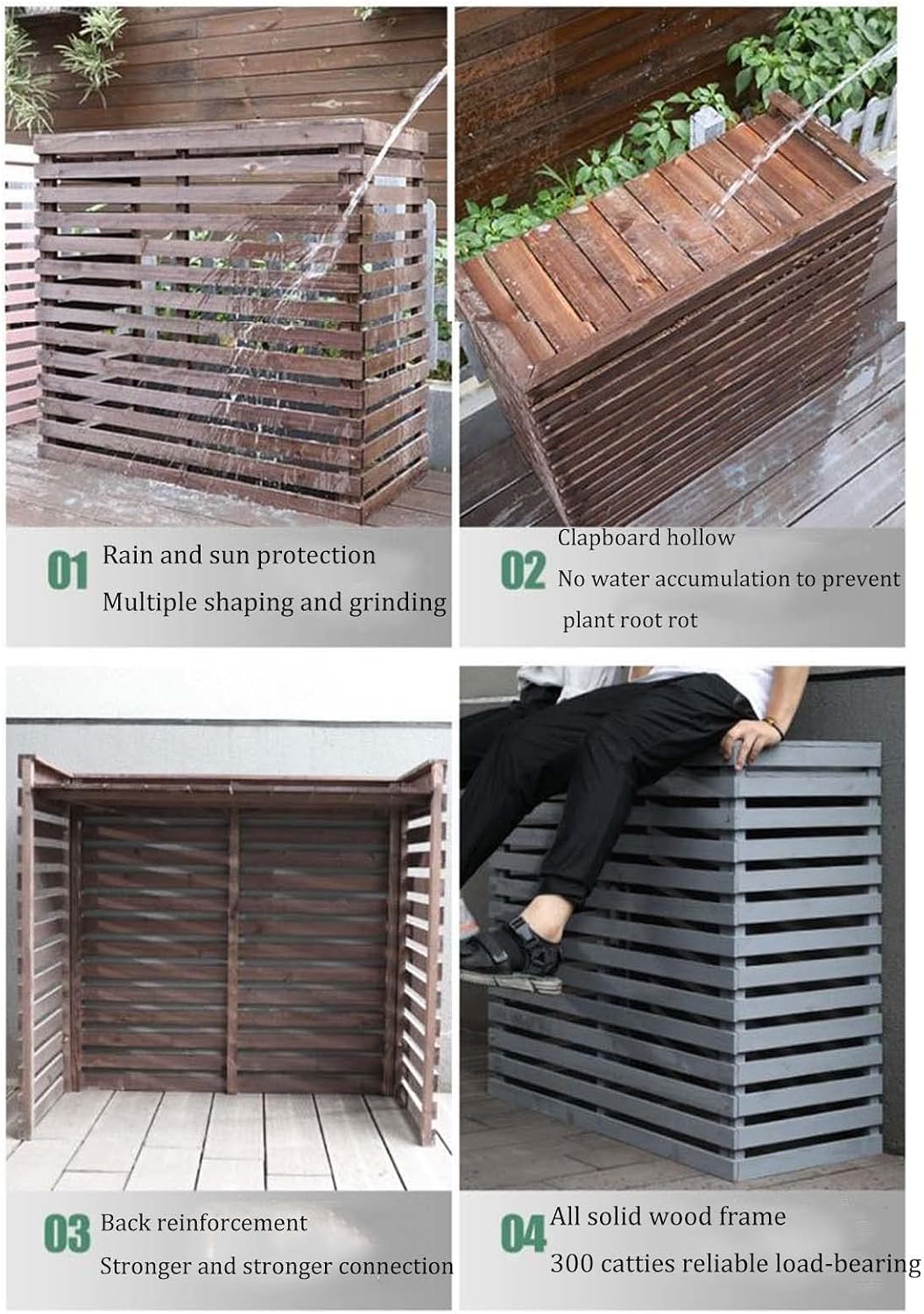  Bâche De Protection Extérieure Pour Climatiseurs Centraux – Protection Contre Les Intempéries – Dissimulez élégamment Votre Unité Extérieure Avec Des Volets