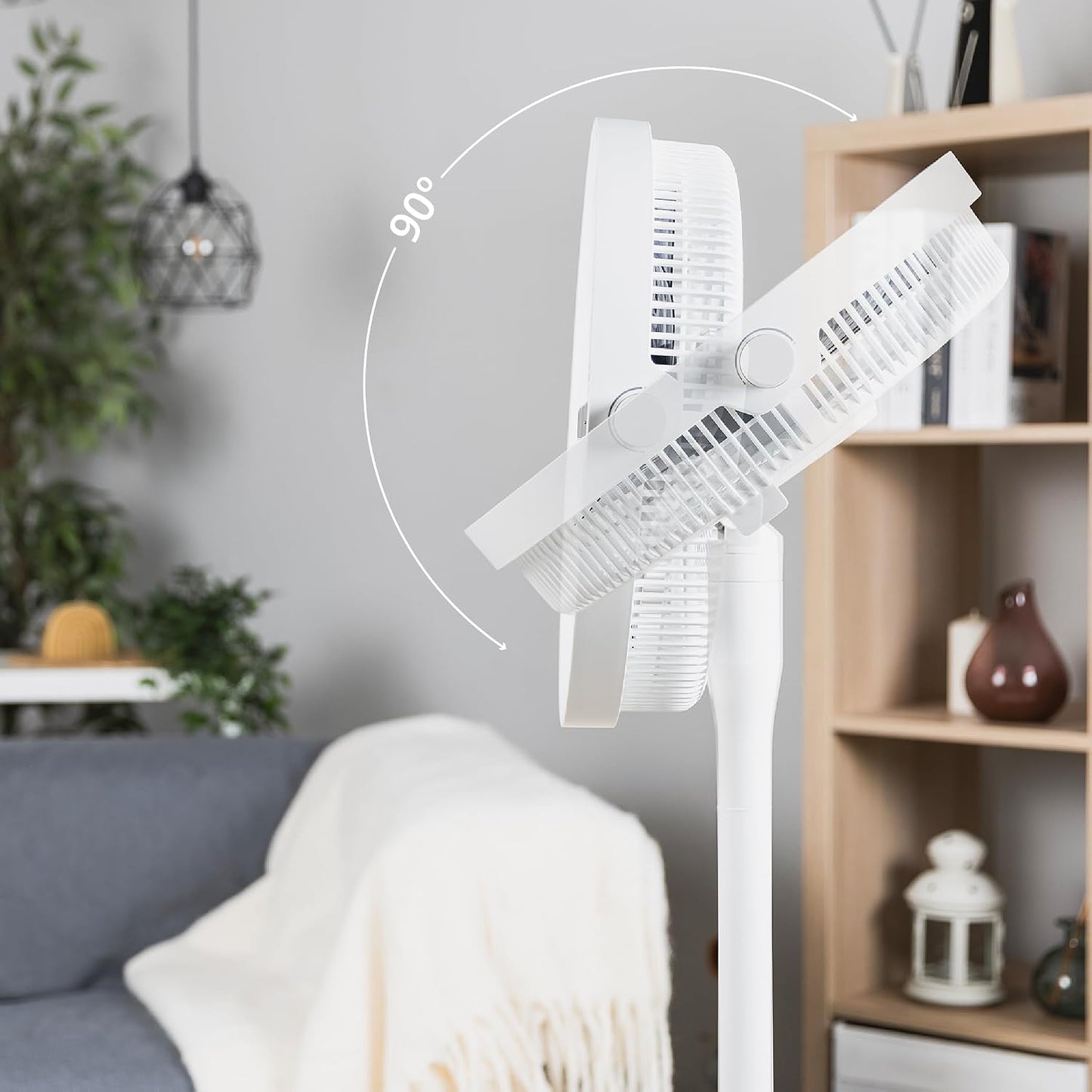  Ufesa Ventilateur Sur Pied Nagasaki Ultra‑Silencieux 28W, Écran Tactile LED, Moteur Brushless, Compact Et Pliable, 12 Vitesses, 3 Modes, Oscillation 90º, Hauteur Réglable, Télécommande