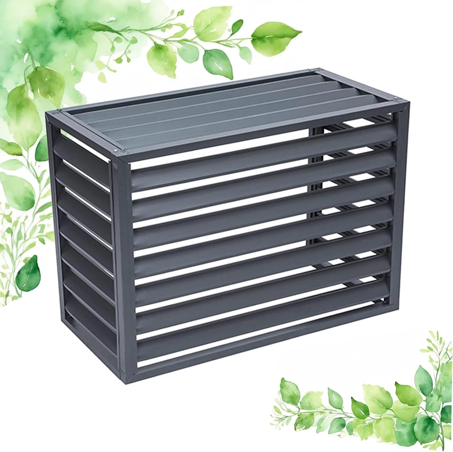 GENERIC Housse De Protection Pour Climatiseur Extérieur - Gris - 120 X 70 X 150 Cm (L X L X H) - Protection En Aluminium Pour Pompe à Chaleur - Clôture AC Résistante Aux Intempéries - Parfaite Pour Les Unités