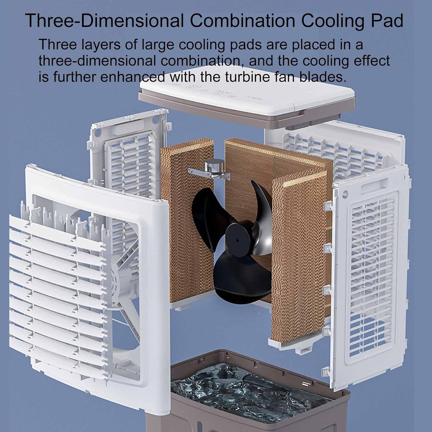 GENERIC Refroidisseur De Climatiseur Portable, Ventilateur à 3 Vitesses, Réservoir D'eau De 40 L, Ventilateur De Refroidissement 3 En 1 Avec Roues, Télécommande Pour Une Utilisation En Intérieur/extérieur