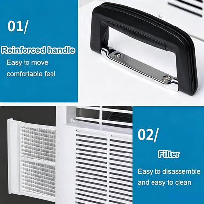  Climatiseur Split 13 000 Btu Avec Wi-FI, Télécommande Et Minuterie 24 H, Idéal Pour La Chambre, Le Bureau Ou Le Camping. Installation Facile, Aucun Montage Requis