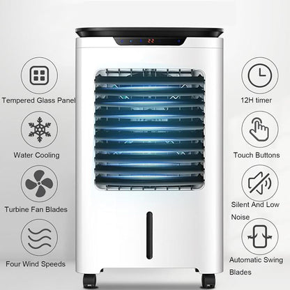 GENERIC Refroidisseur évaporatif Portable, Refroidisseur De Marais Sans Tuyau, Ventilateur De Conditionnement Sans Feuilles Avec Humidification Pour La Maison, Le Bureau