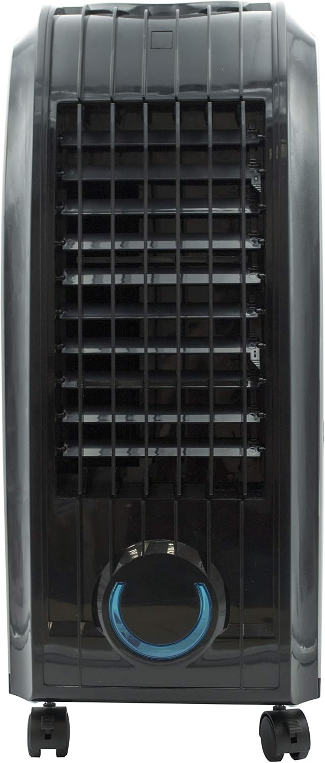  MPM MKL-01 Climatiseur évaporatif Refroidisseur D'air Portable, Oscillant, Fonction Humidificateur, Purificateur D'air, Réservoir 8 L, Tiroir à Glace