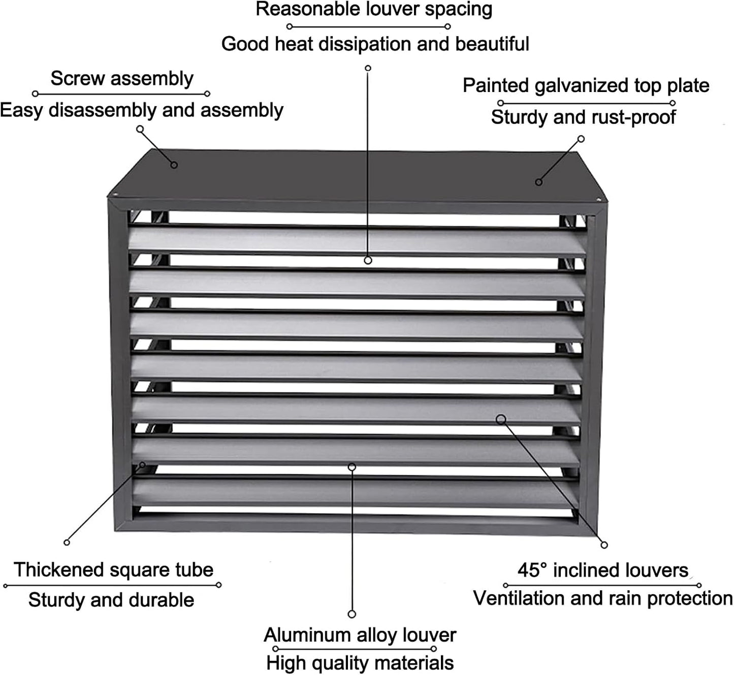 GENERIC Housse De Protection En Aluminium Pour Climatiseur Et Pompe à Chaleur, Résistante Aux Intempéries, Blanc Et Gris, 110 Cm, Parfaite Pour Une Protection Toute L'année