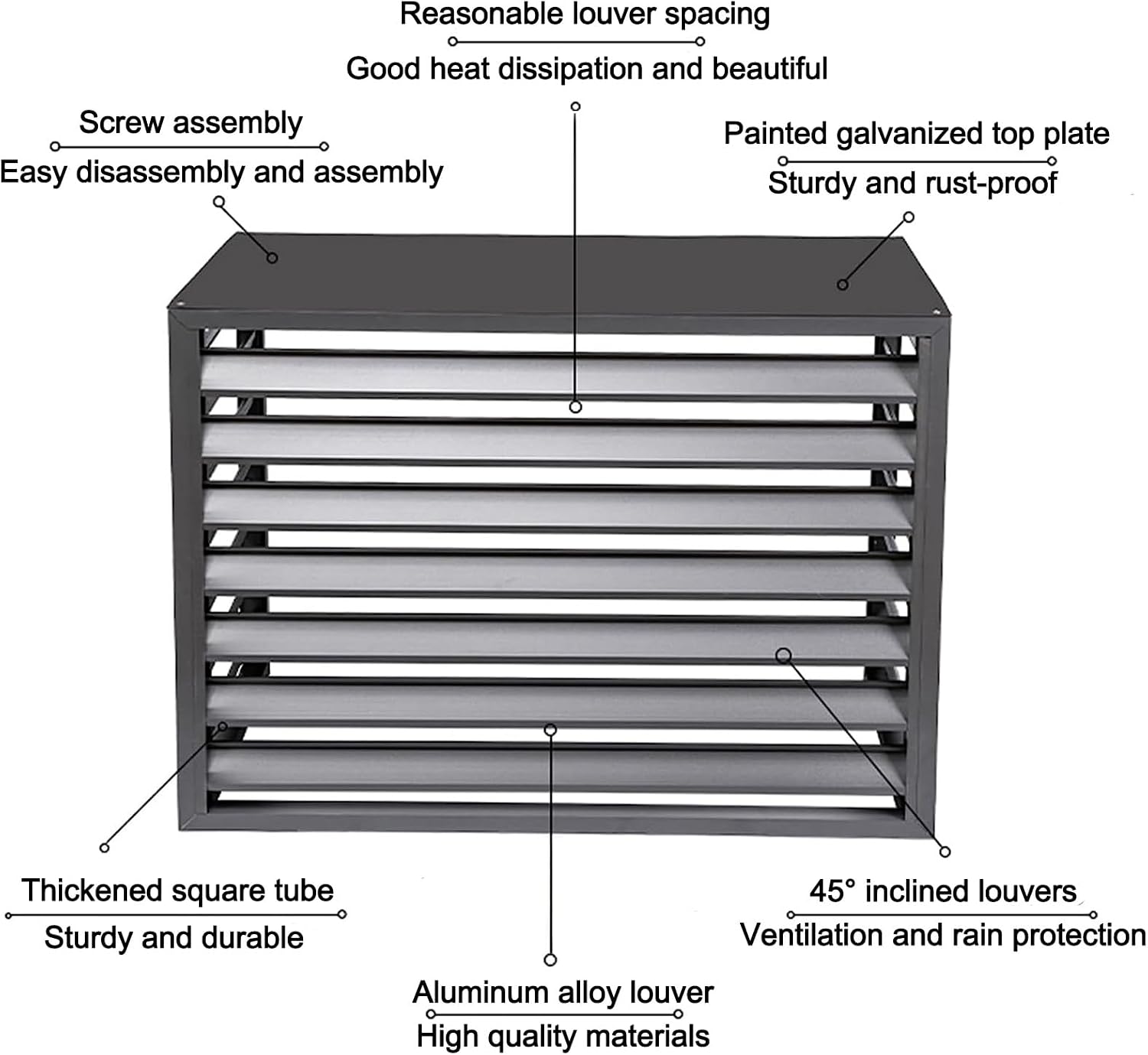 GENERIC Housse De Protection En Aluminium Pour Climatiseur Et Pompe à Chaleur, Résistante Aux Intempéries, Blanc Et Gris, 110 Cm, Parfaite Pour Une Protection Toute L'année