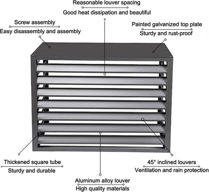 GENERIC Housse De Protection En Aluminium Pour Climatiseur Et Pompe à Chaleur, Résistante Aux Intempéries, Blanc Et Gris, 110 Cm, Parfaite Pour Une Protection Toute L'année