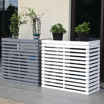 GENERIC Housse D'extérieur En Bois Massif Pour Climatiseur – Élégante Hotte à Persiennes Multifonction Et Support De Fleurs – Taille C-105 X 45 X 95 Cm – Design Résistant Aux Intempéries