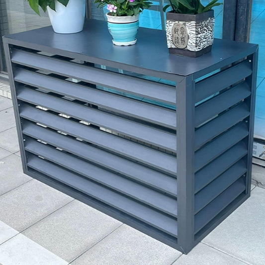 GENERIC Housse De Protection En Alliage D'aluminium Pour Climatiseur Extérieur Et Intérieur, Protection Contre La Pluie, écran De Clôture Gris Pour Unités De Climatisation Et Solution élégante De Cachette