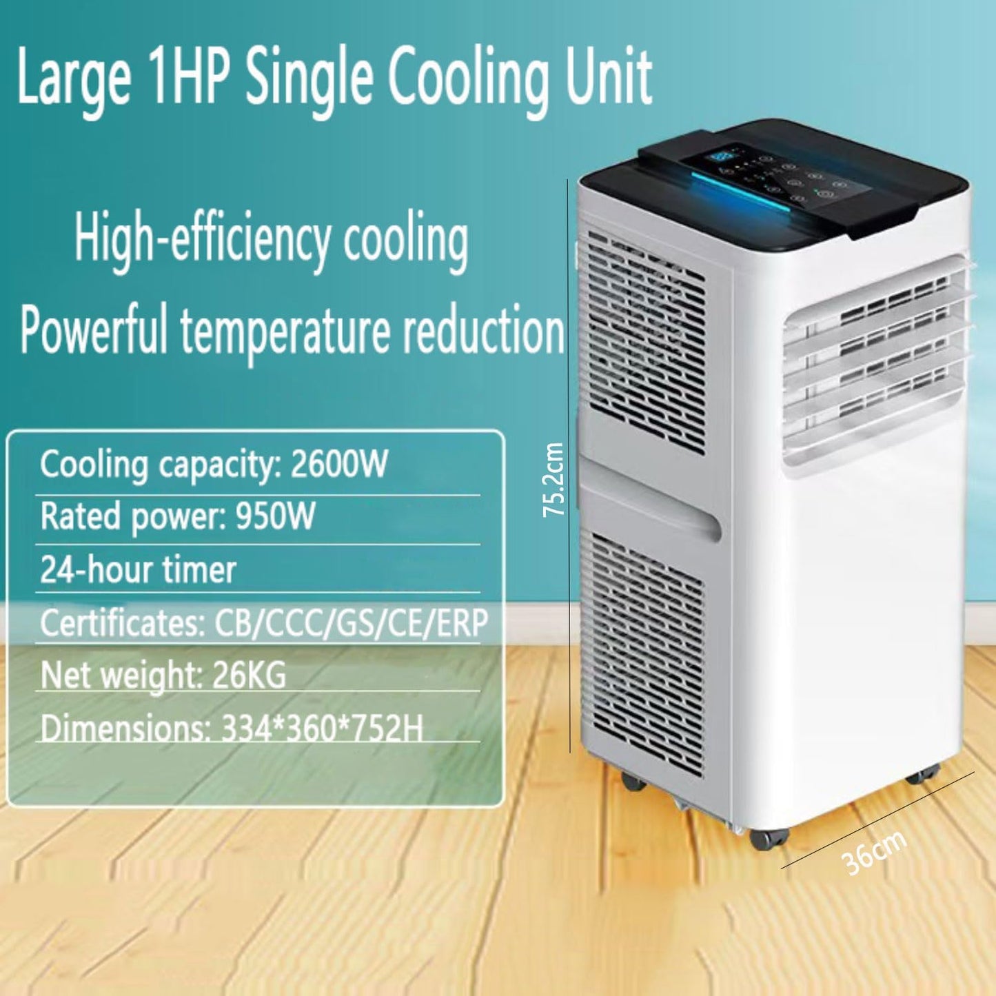  Climatiseur Portable Pour 350 Pieds Carrés, Unité De Refroidissement Silencieuse Avec Télécommande Et Minuterie, Conception D'auto-évaporation, Kit De Fenêtre Inclus Pour L'utilisation De Bureau à Cha