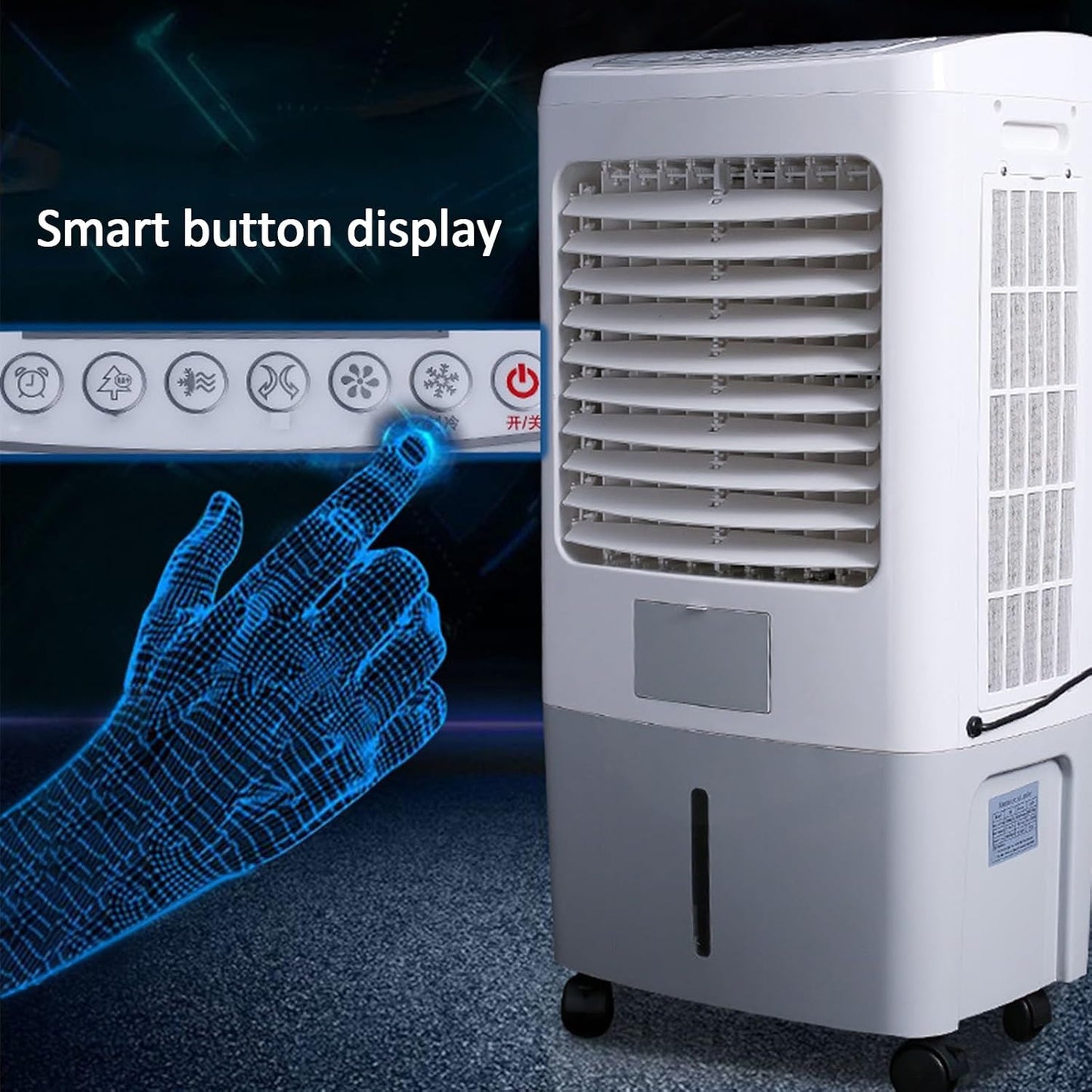  Climatiseur De Marais 37 Pouces, Système De Refroidissement De Garage 3 En 1, Réservoir D'eau 40 L, Minuterie 24 H, 2 Blocs Réfrigérants, Télécommande, Oscillation à 100 °, 3 Vites