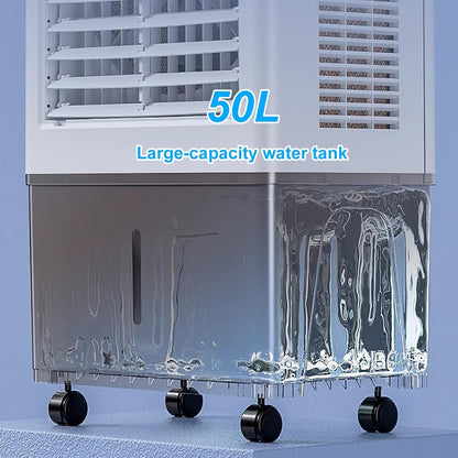 GENERIC Ventilateur De Refroidissement Par évaporation – Grand Réservoir D'eau De 50 L, 3 Vitesses, Télécommande, Minuterie De 7,5 H – Unité De Refroidissement Commerciale Pour La Maison Ou Le Bureau
