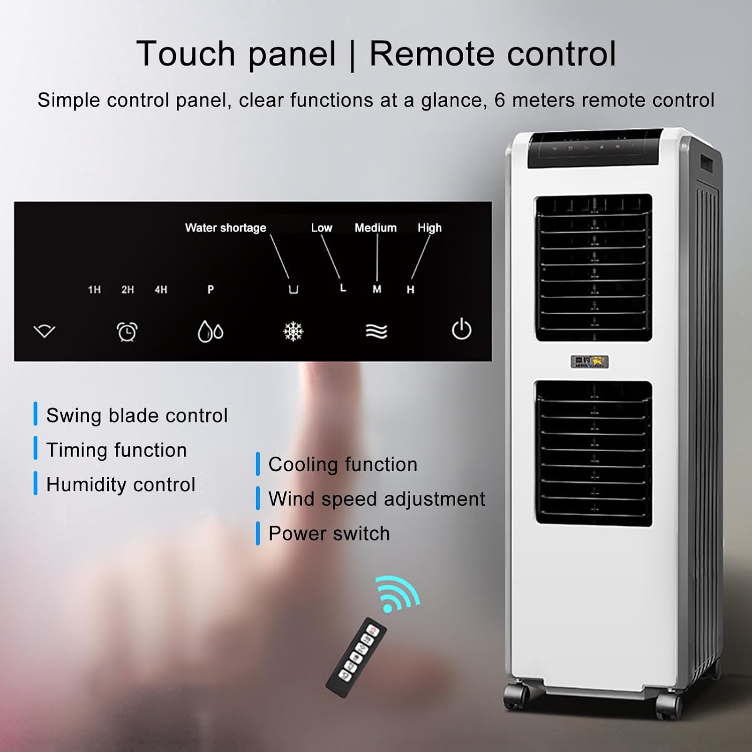 GENERIC Climatiseur Portable Industriel, Refroidisseur D'air Mobile, Réservoir D'eau De 30 L, 4 Roues, Ventilateur De Refroidissement Et Déshumidificateur 3 En 1 Pour La Maison Et Le Bureau, Unité D