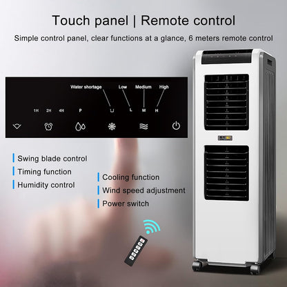 GENERIC Climatiseur Portable Industriel, Refroidisseur D'air Mobile, Réservoir D'eau De 30 L, 4 Roues, Ventilateur De Refroidissement Et Déshumidificateur 3 En 1 Pour La Maison Et Le Bureau, Unité D