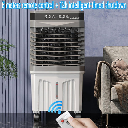 GENERIC Refroidisseur D'air Par évaporation Avec Réservoir D'eau, Climatiseur Portable, 3 Vitesses, Minuterie 12h, Poche De Glace, Oscillation à 120°, Idéal Pour Garage Et Usage Commercial