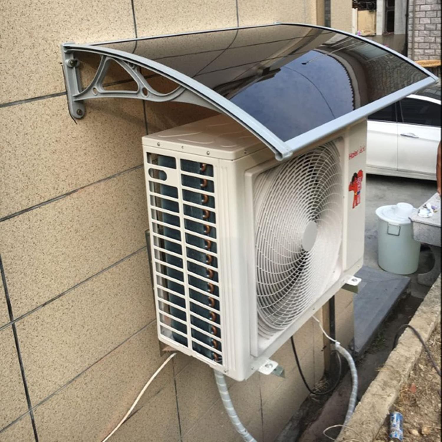  Housse De Protection Pour Climatiseur Extérieur En Alliage D'aluminium Résistant Aux Intempéries - Protection Contre La Pluie - Déflecteur D'unité De Condensateur Pour Toutes Les Saisons