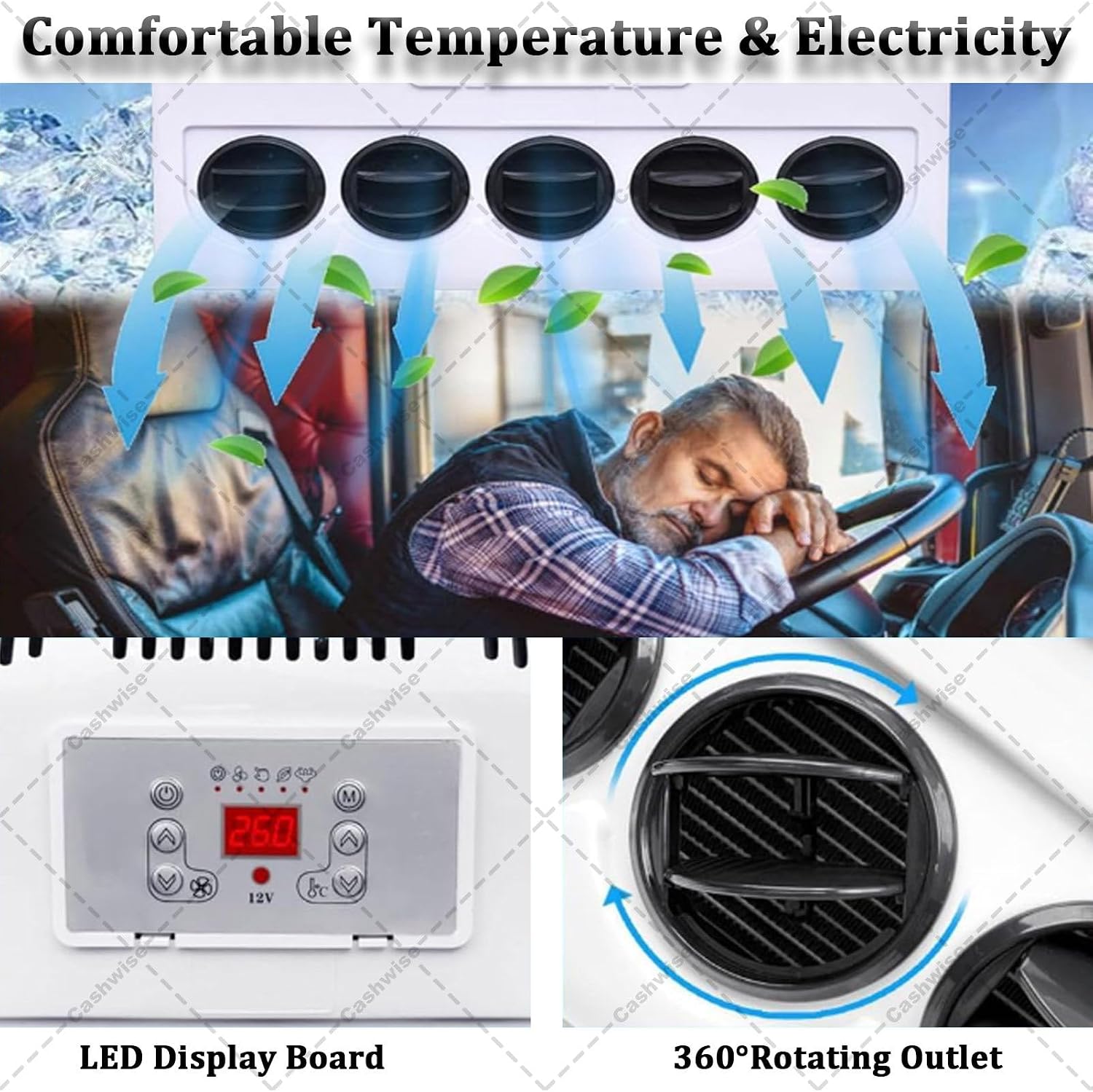  Kit De Climatiseur Pour Camping-car Avec Volume D'air élevé Et Fonctionnement Silencieux Pour Un Refroidissement Efficace Dans Les Camping-cars, Camions Et Véhicules De Construction