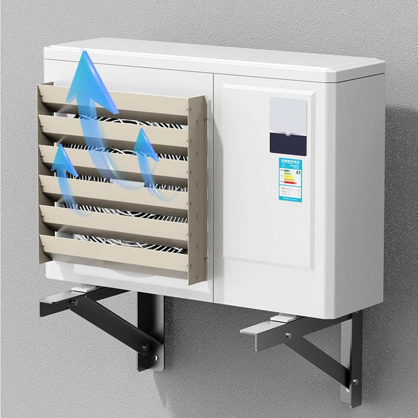 GENERIC Unité Extérieure De Climatiseur 65 X 65 Cm Avec Persiennes - Grille De Protection Contre Le Condensateur - Bouclier De Contrôle De La Température Pour Une Efficacité Accrue