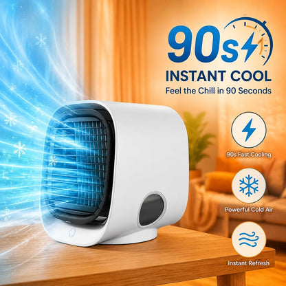  Air Breeze Refroidisseur Portable, Airabreeze Portable Air Conditioner With 300ml Tank & 7 Color LED Nightlight, 3 Speed Settings, Quiet, Cool Down Any Room In Just 90 Seconds (Pink)